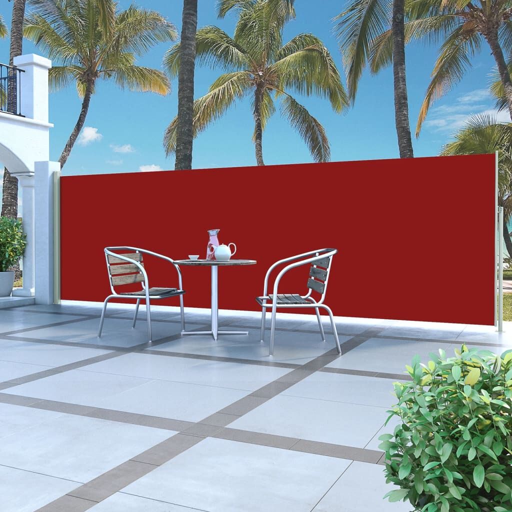 Vidaxl Toldo Lateral Retráctil Para Patio Rojo 160x500 Cm_1