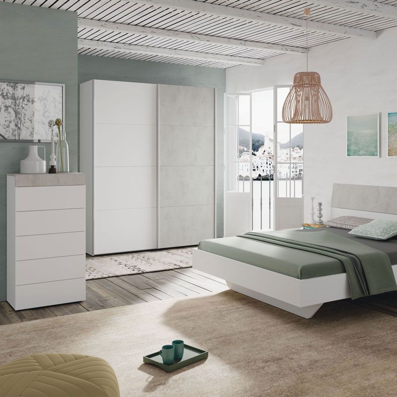 Armario Puertas Correderas Tekkan Melamina, Blanco Artik, 150 X 200 X 60cm_2
