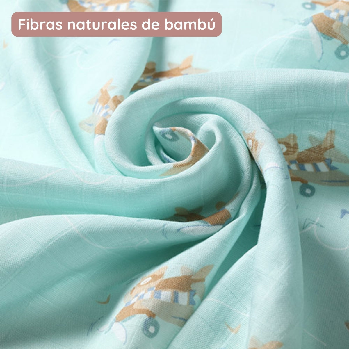 Pack 3 Muselinas Bambú Organico 70x70 Cm Plane_1