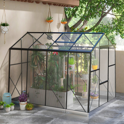 Outsunny Invernadero De Jardín Policarbonato 2x2,5x2 M Negro_1