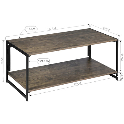 Well Home Mesa De Centro ''ades'' De Estructura De Metal Negro Vintage_4