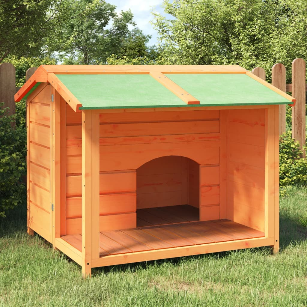 Vidaxl Caseta Para Perros Madera Maciza De Pino Marrón 96x87x80,5 Cm_1