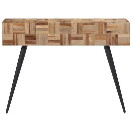 Mesa Consola Teca Reciclada Maciza 110x34x80 Cm_0