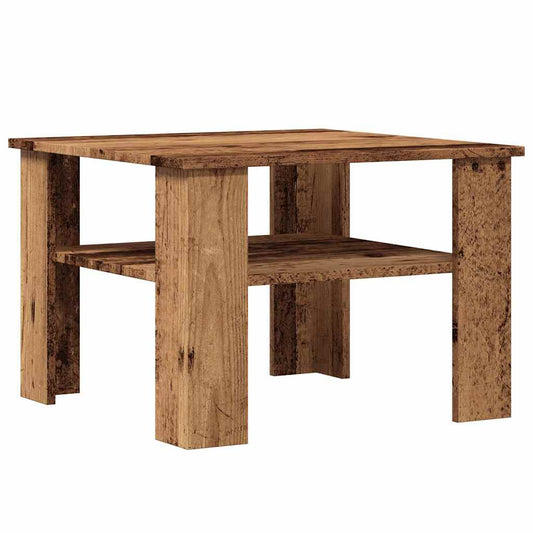 Mesa De Centro Madera Contrachapada Madera Antigua 60x60x42 Cm_0