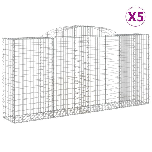 Cestas Gaviones 5 Uds Forma De Arco Hierro 300x50x140/160 Cm_0