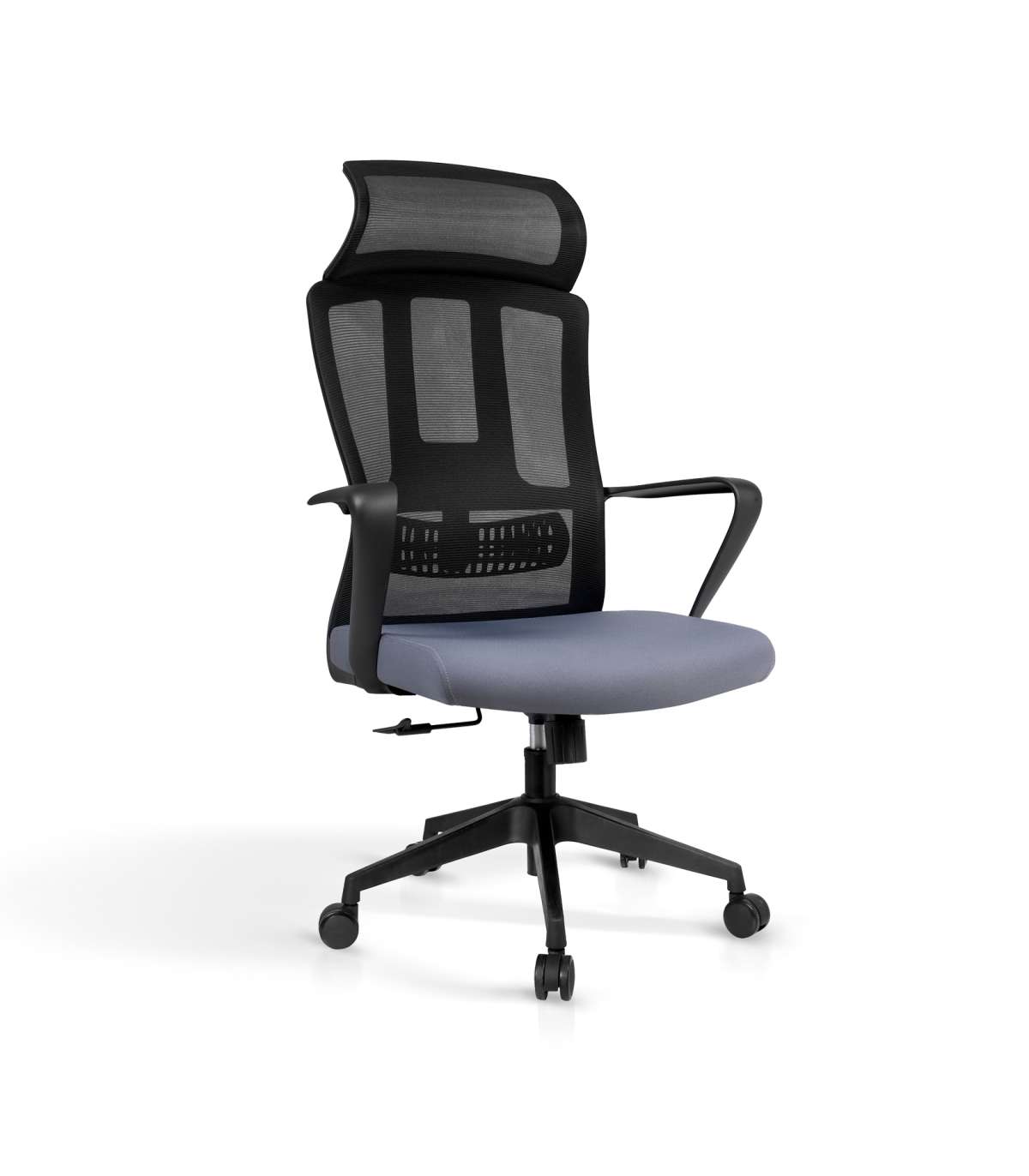 Silla Despacho Giratoria Elevable Con Reposacabezas Acabado Negro/gris, 63cm(ancho) 118/12_0