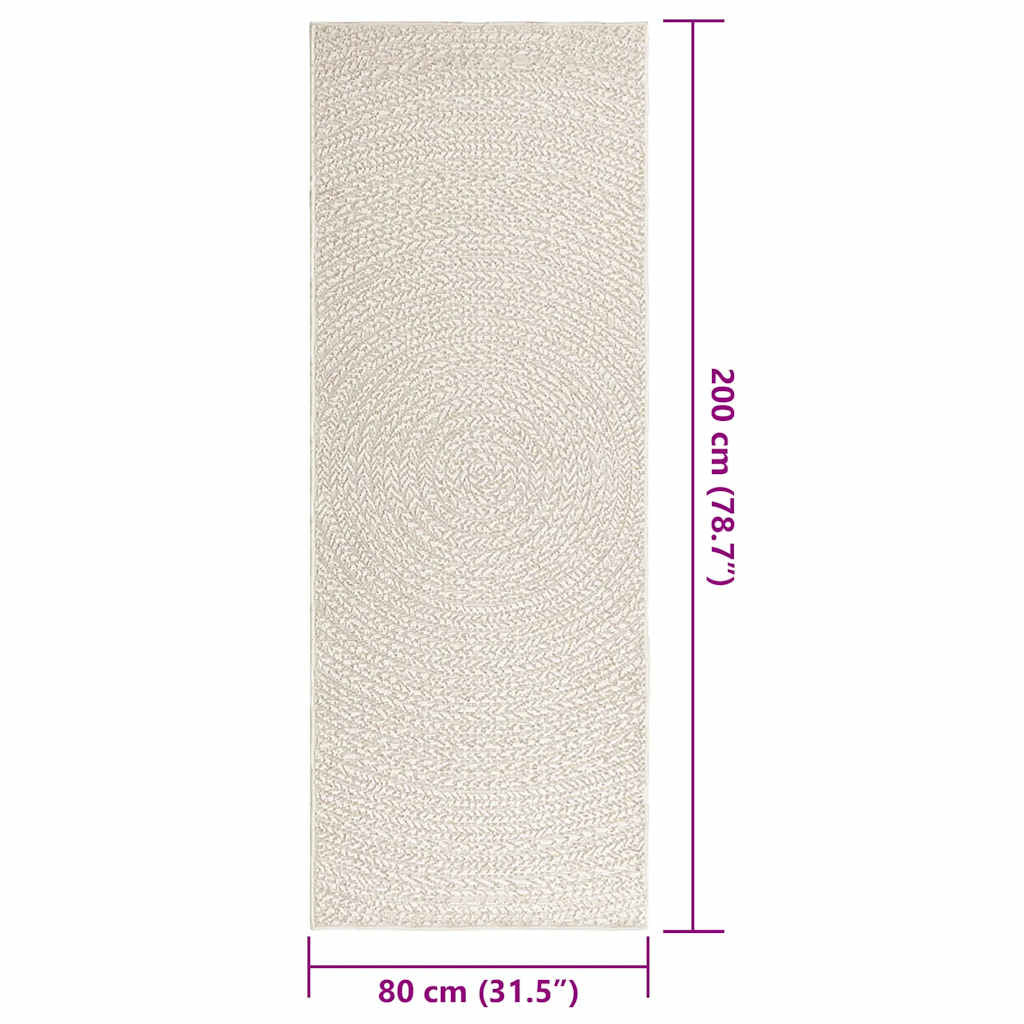 Vidaxl Alfombra Zizur Apariencia Yute Interior Exterior Crema 80x200cm_2