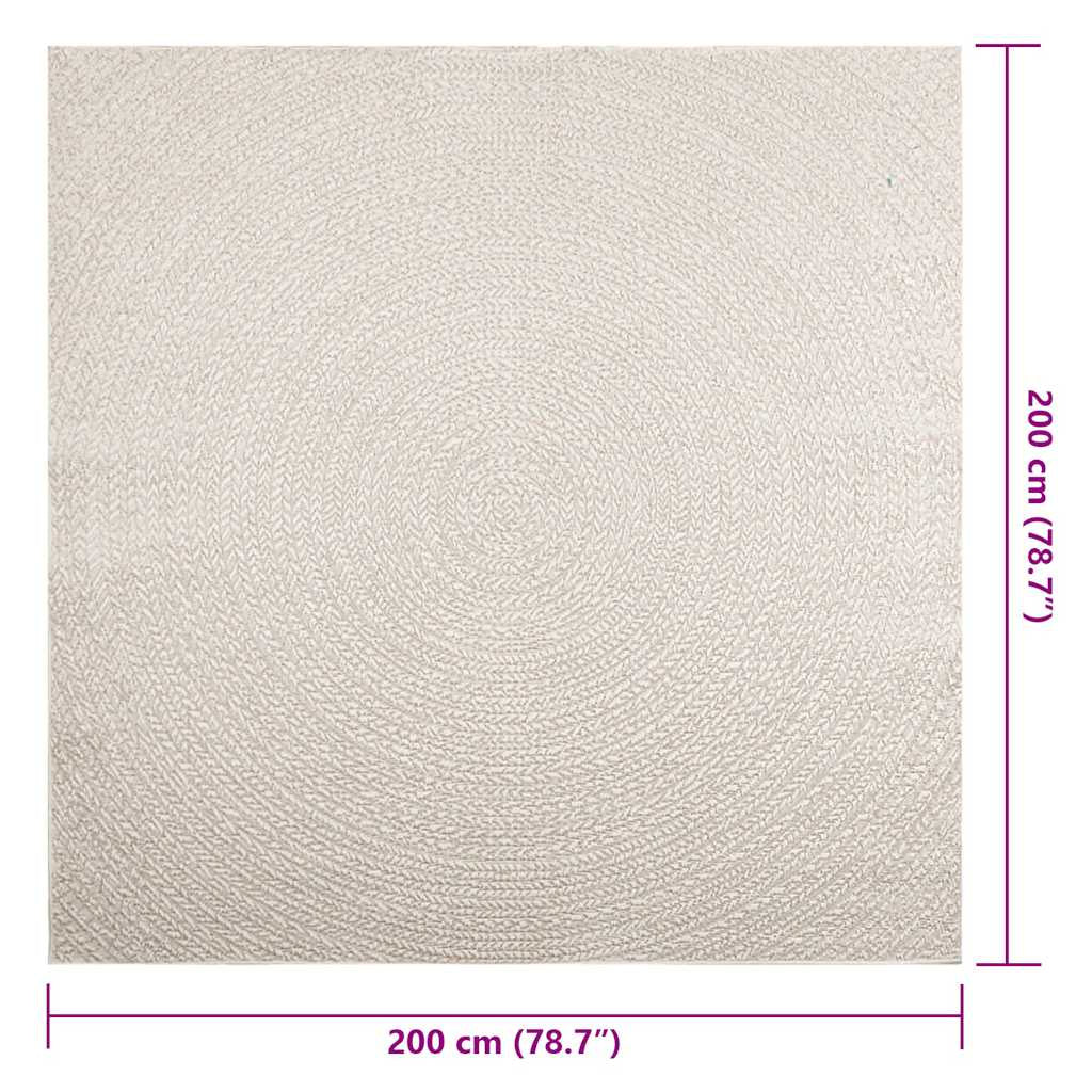 Vidaxl Alfombra Zizur Apariencia Yute Interior Exterior Crema_2