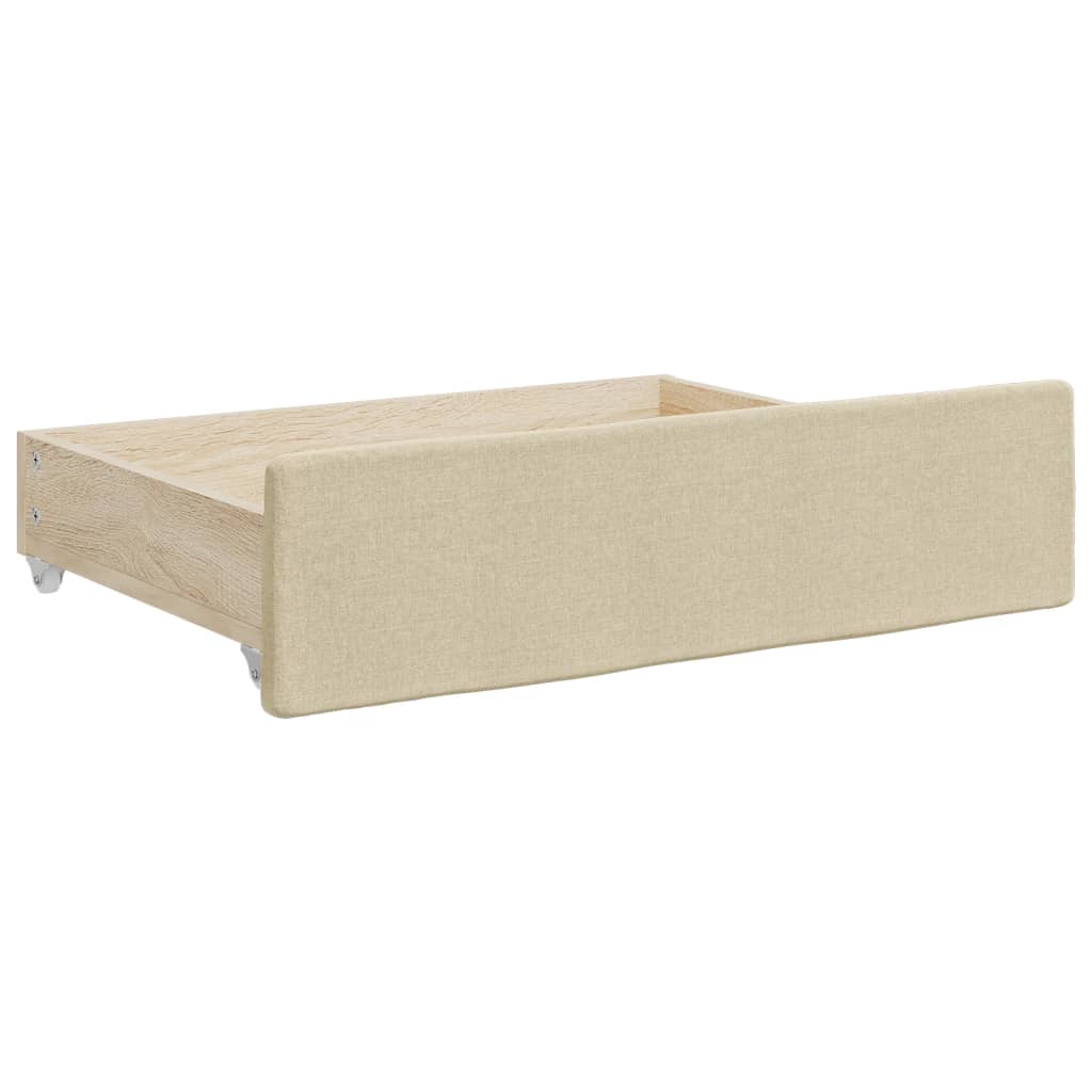 Cajones De Cama 2 Uds Madera De Ingeniería Y Tela Color Crema / Vetonek_4