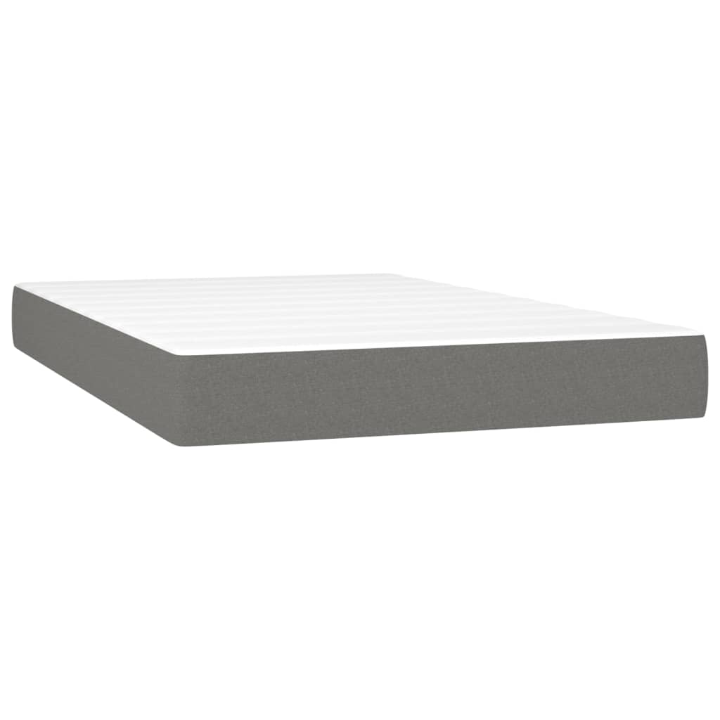 Cama Box Spring Con Colchón Y Led Tela Gris Oscuro 120x200 Cm / Vetonek_4