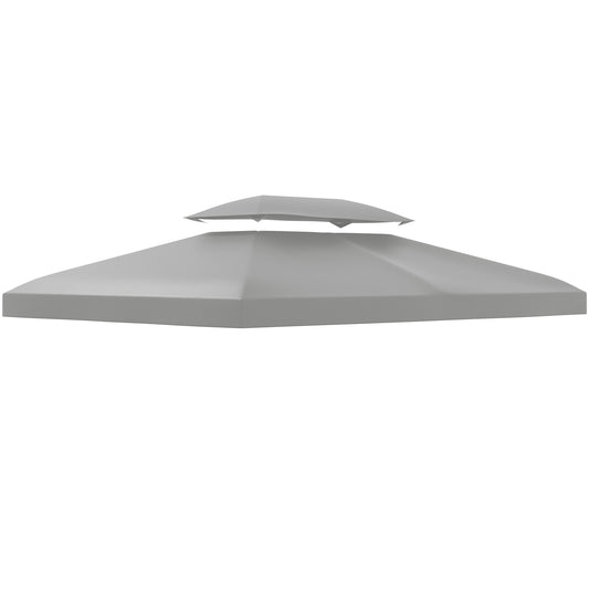 Outsunny Techo De Repuesto Para Cenador 4x3 M Con Techo Doble Protección Uv Gris_0