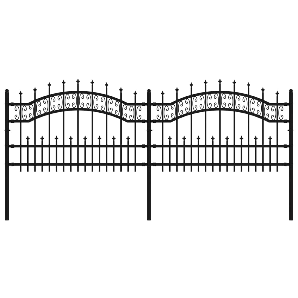 Valla De Jardín Con Punta De Lanza Acero Recubierto Negro 115cm / Vetonek_3