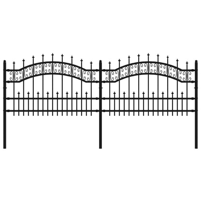 Valla De Jardín Con Punta De Lanza Acero Recubierto Negro 115cm / Vetonek_3