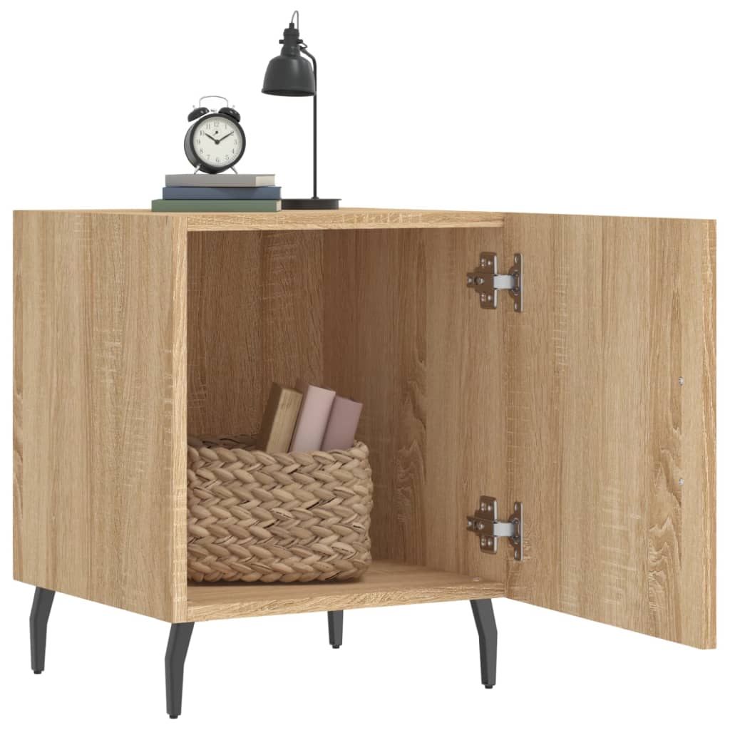 Mesitas Noche 2 Uds Madera Ingeniería Roble Sonoma 40x40x50 Cm_1