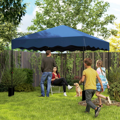 Outsunny Carpa Plegable Pop-up Gazebo 3x3 M Con Protección Uv 50+ Azul Oscuro_1