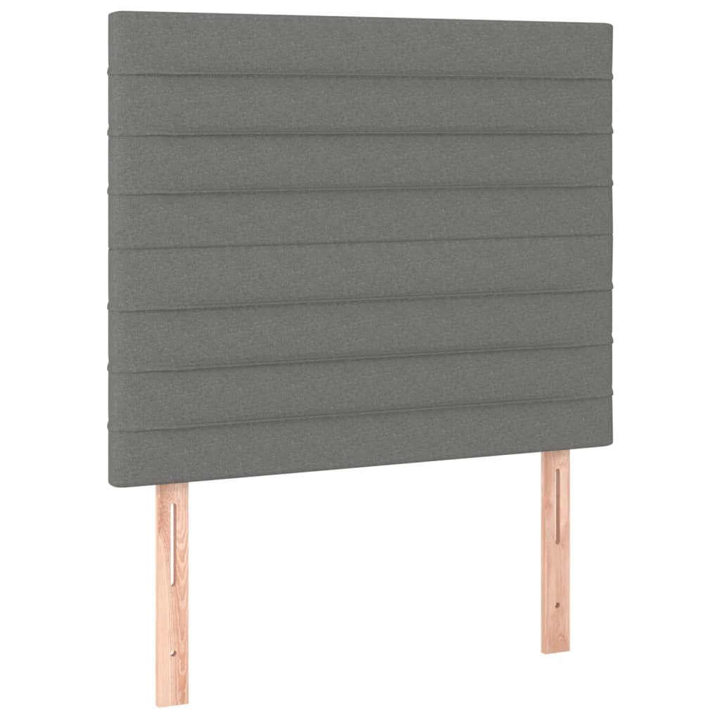 Estructura De Cama Con Cabecero De Tela Gris Oscuro 90x200 Cm / Vetonek_4