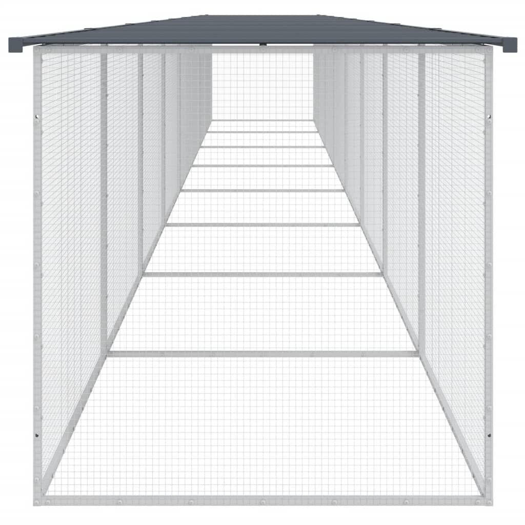 Vidaxl Gallinero Con Techo Acero Galvanizado Antracita 803x98x90 Cm_3