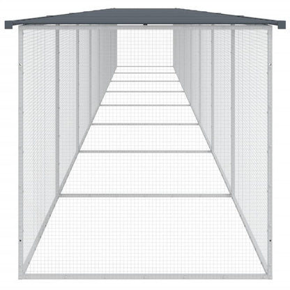 Vidaxl Gallinero Con Techo Acero Galvanizado Antracita 803x98x90 Cm_3