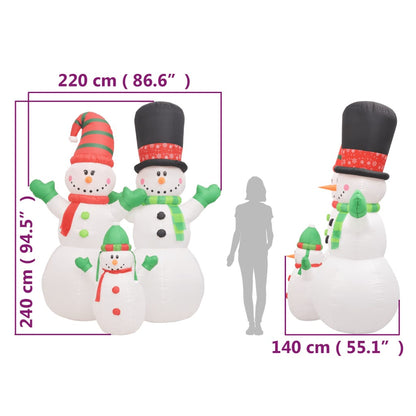 Vidaxl Familia De Muñecos De Nieve Inflables Con Led 240 Cm_2