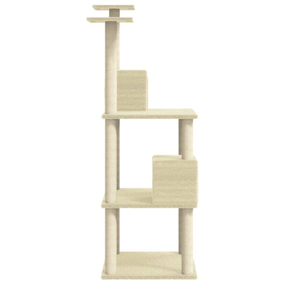 Vidaxl Rascador Para Gatos Con Postes De Sisal Color Crema 141 Cm_4