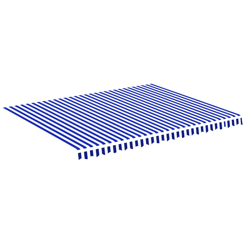Tela De Repuesto Para Toldo Azul Y Blanco 4,5x3,5 M Poliéster_0