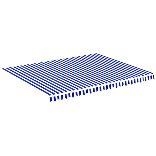 Tela De Repuesto Para Toldo Azul Y Blanco 4,5x3,5 M Poliéster_0