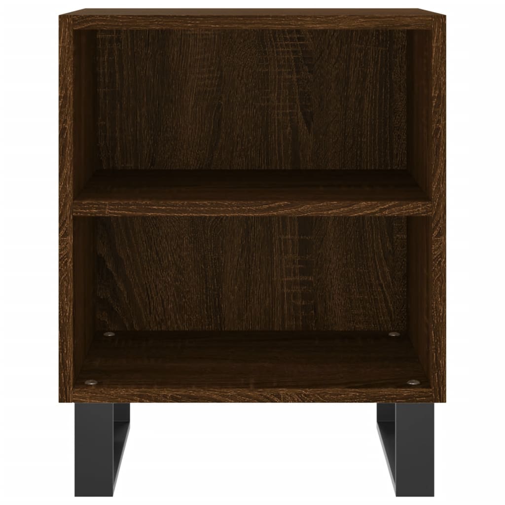 Mesita De Noche Madera De Ingeniería Roble Marrón 40x30x50 Cm_2