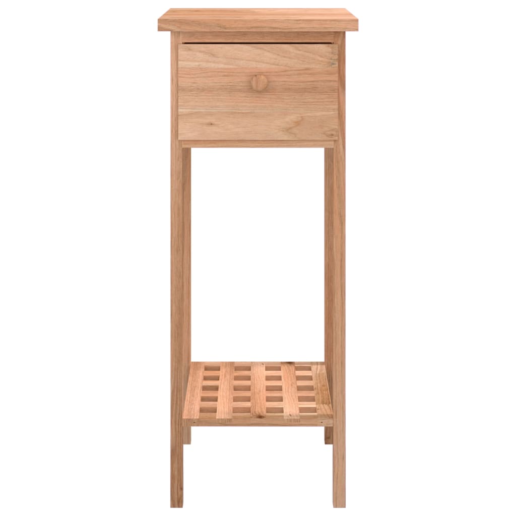 Mesa Auxiliar Con Cajón Madera Maciza Nogal 25x25x60 Cm_3