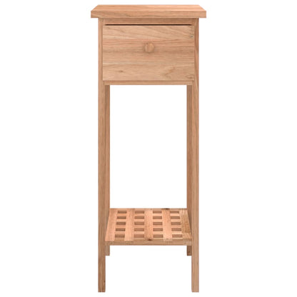 Mesa Auxiliar Con Cajón Madera Maciza Nogal 25x25x60 Cm_3