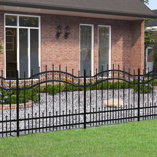 Valla De Jardín Con Punta De Lanza Acero Recubierto Negro 140cm / Vetonek_0