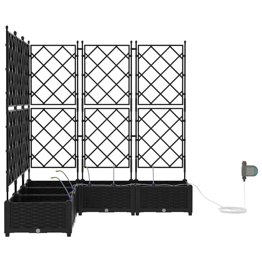 Macetero De Jardín 5 Uds. Negro 120 X 120 X 126 Cm Pp_5