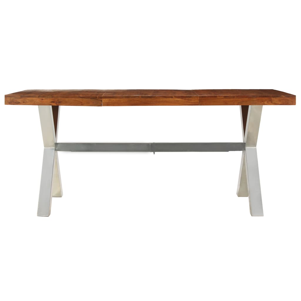 Mesa De Comedor De Madera Maciza 180x90x76 Cm_0