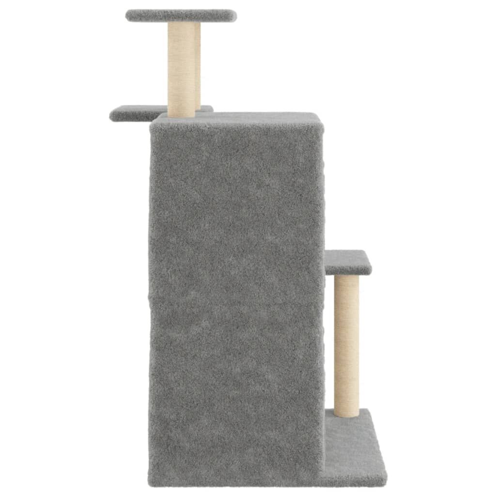 Vidaxl Rascador Para Gatos Con Postes De Sisal Gris Claro 97 Cm_4