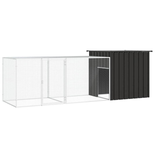 Vidaxl Jaula De Gallinas Acero Galvanizado Antracita 300x91x100 Cm_0