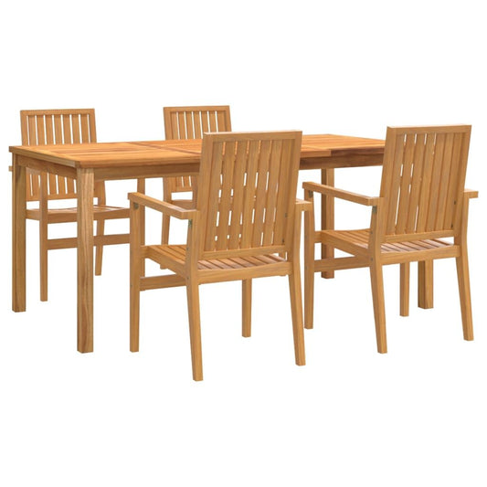 Vidaxl Juego De Comedor Para Jardín 5 Piezas Madera Maciza De Teca_0