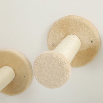 Pawhut Juego De Estanterías Para Gatos De 4 Piezas Beige_3