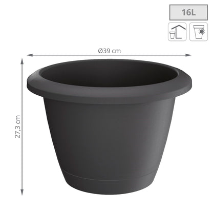 Maceta Respana Basic , Dimensiones (mm) 390x390x273, Color Antracita_2