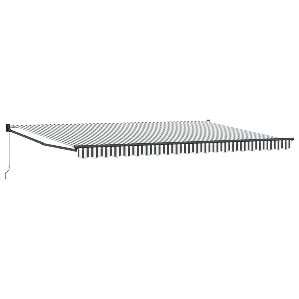 Toldo Retráctil Aluminio Y Tela Gris Antracita Y Blanco 5x3 M_0