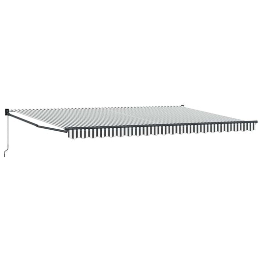 Toldo Retráctil Aluminio Y Tela Gris Antracita Y Blanco 5x3 M_0
