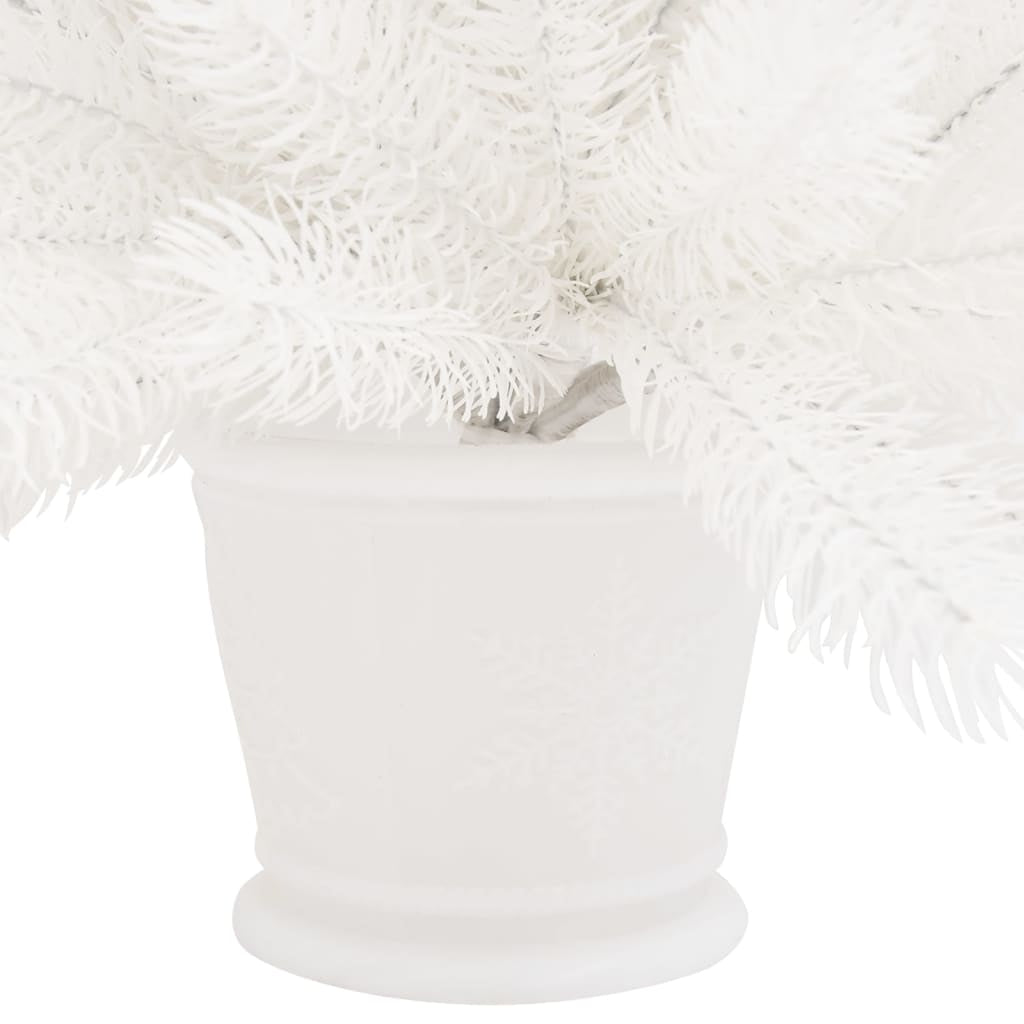 Vidaxl Árbol Artificial De Navidad Con Hojas Realistas Blanco 65 Cm_3