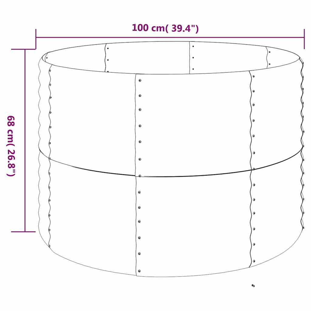 Jardinera Arriate Acero Galvanizado Gris 100x100x68 Cm_4