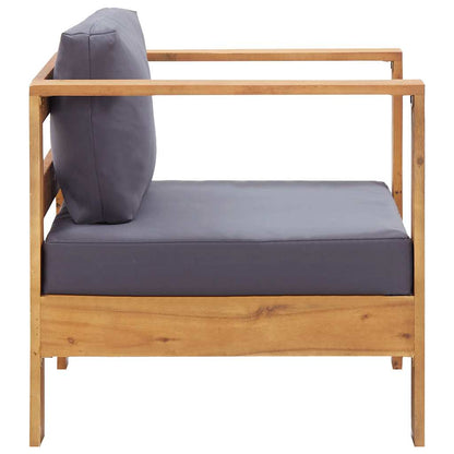 Vidaxl Silla De Jardín Con Cojín Madera Maciza De Acacia Gris Oscuro_3