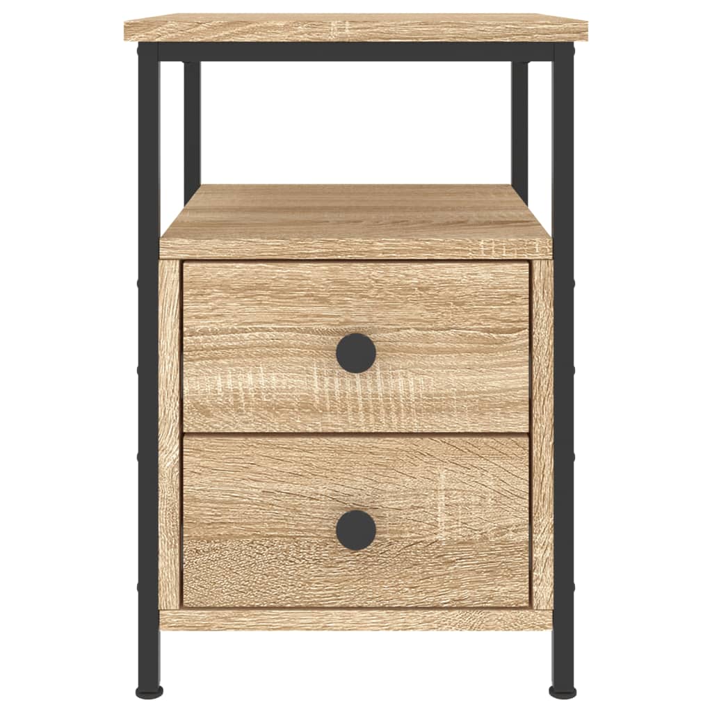 Mesita De Noche Madera De Ingeniería Roble Sonoma 34x35,5x50 Cm_3