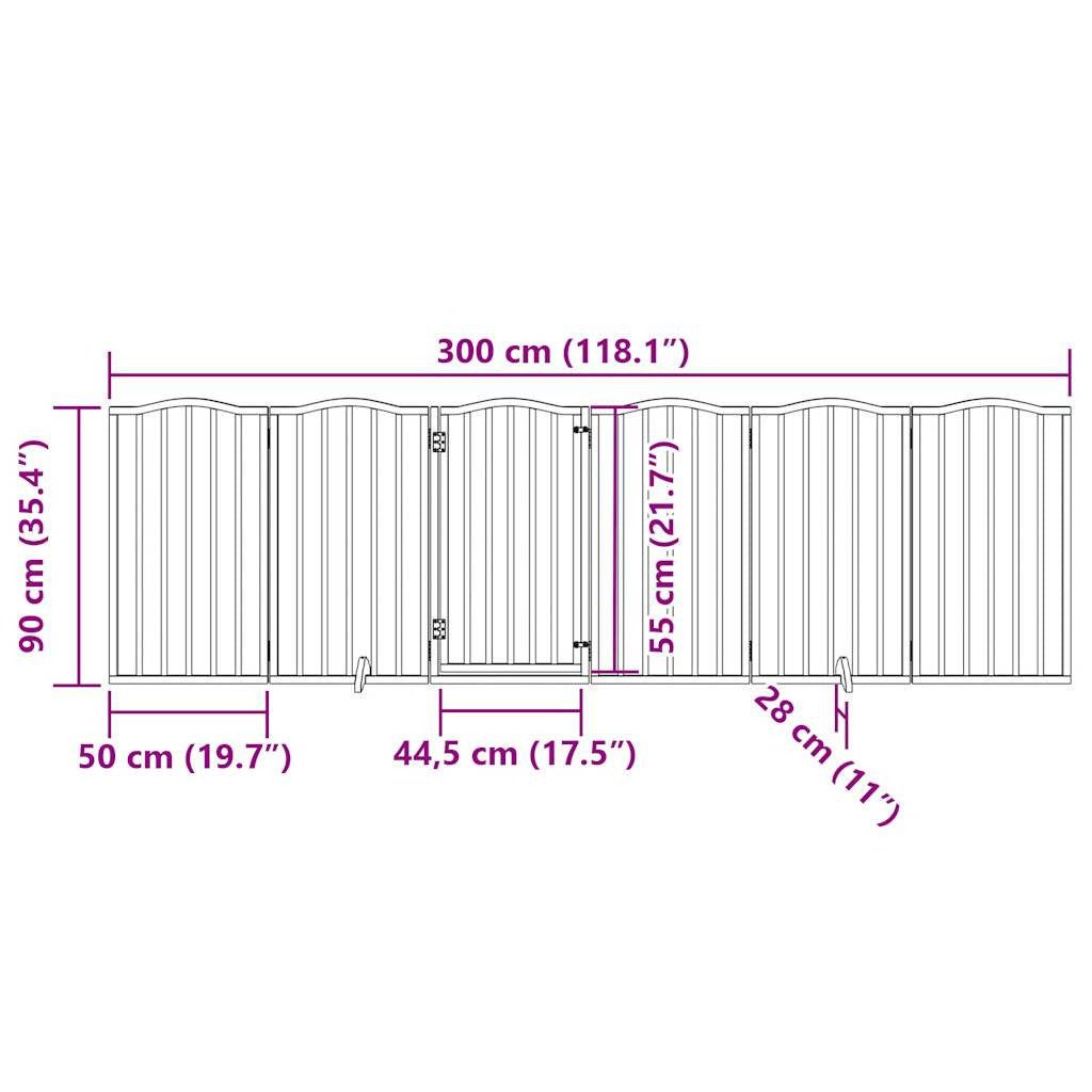 Vidaxl Puerta Para Perros Plegable 3 Paneles Madera Álamo Blanca 300cm_2