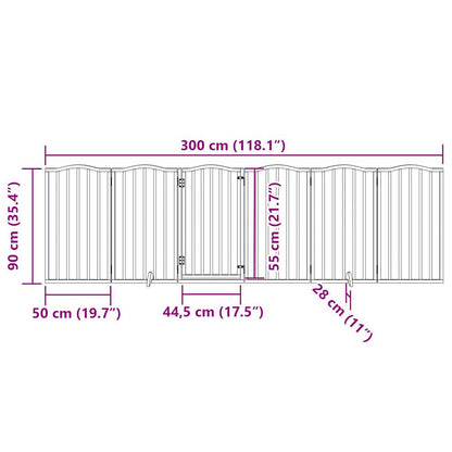 Vidaxl Puerta Para Perros Plegable 3 Paneles Madera Álamo Blanca 300cm_2