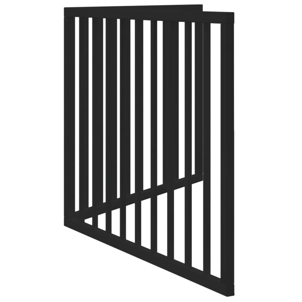 Vidaxl Puerta Para Perros Plegable De 2 Paneles, Color Negro, 160 Cm, Madera De Álamo_4