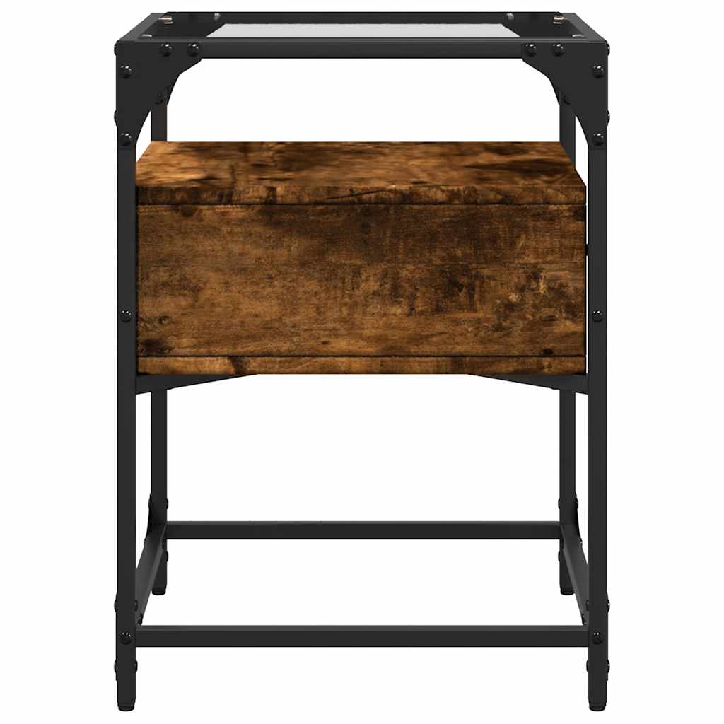 Mesita De Noche Madera De Ingeniería Roble Ahumado 40x40x55 Cm_3