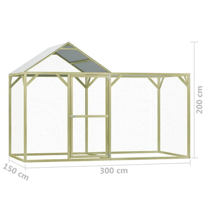 Vidaxl Gallinero Madera De Pino Impregnada 3x1,5x2 M_2