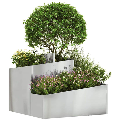 Macetero De Jardín Plateado 60 X 60 X 50 Cm Acero Galvanizado_2