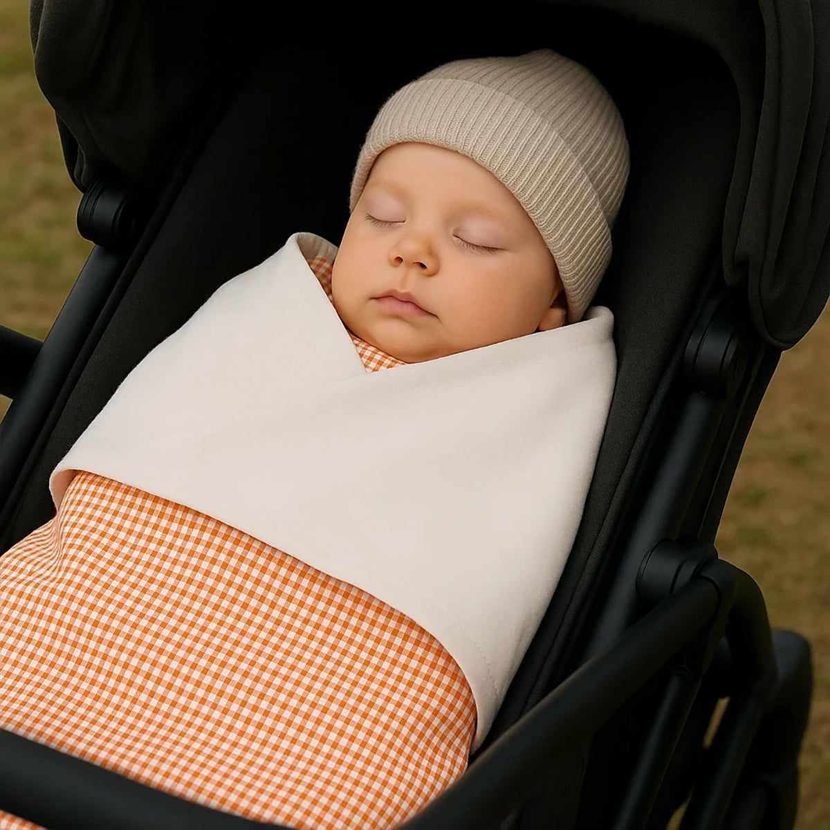 Manta De Algodón Orgánico Rex Blanco Y Vichy